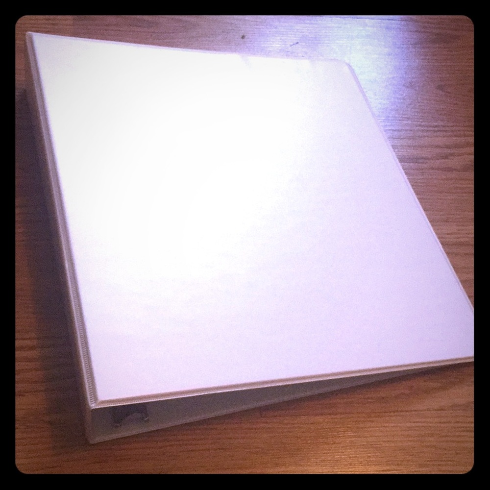 1.5 inch White three-ring Binder